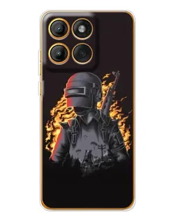 Чехол для Motorola Edge 60 Pro с картинкой «PUBG — огненный силуэт»