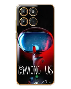 Чехол для Motorola Edge 60 Pro с картинкой «Красный импостер — макро»