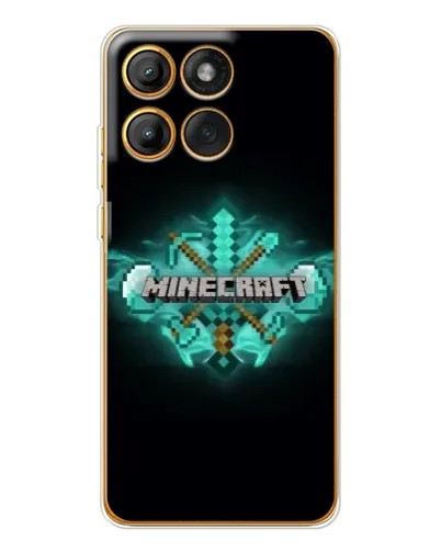 Чехол для Motorola Edge 60 Pro с картинкой «Minecraft Diamond лого»