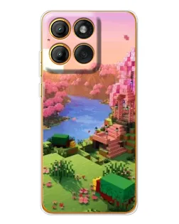 Чехол для Motorola Edge 60 Pro с картинкой «Розовое дерево Minecraft»