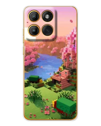 Чехол для Motorola Edge 60 Pro с картинкой «Розовое дерево Minecraft»