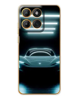 Чохол для Motorola Edge 60 Pro з картинкою «Tesla в неоні»