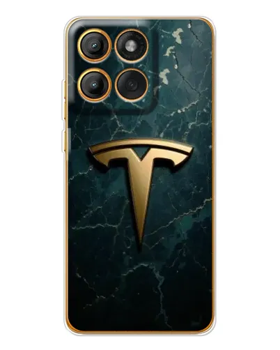 Чохол для Motorola Edge 60 Pro з картинкою «Мармурова Tesla Gold»