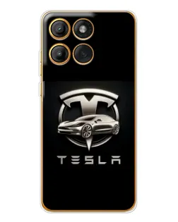 Чохол для Motorola Edge 60 Pro з картинкою «Tesla — срібне авто»