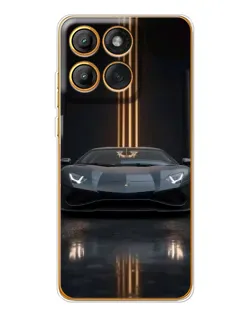Чехол для Motorola Edge 60 Pro с картинкой «Lamborghini золотые линии»