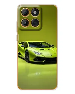 Чехол для Motorola Edge 60 Pro с картинкой «Салатовый Lamborghini Huracan»