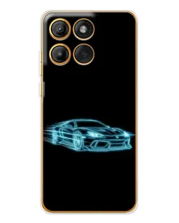 Чехол для Motorola Edge 60 Pro с картинкой «Неоновый контур Lamborghini»