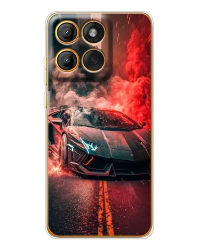 Чехол для Motorola Edge 60 Pro с картинкой «Lamborghini красный дым»