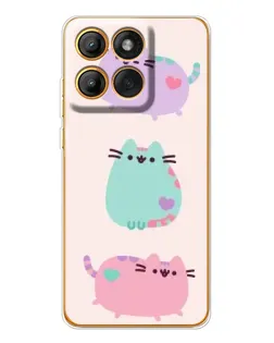 Чохол для Motorola Edge 60 Pro з картинкою «Pusheen тріо»