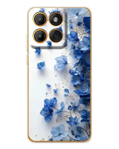 Чехол для Motorola Edge 60 Pro с картинкой «Голубой цветочный каскад»