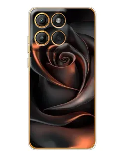 Чехол для Motorola Edge 60 Pro с картинкой «Шелковая черная роза»