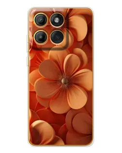 Чехол для Motorola Edge 60 Pro с картинкой «Оранжевый макро цветок»