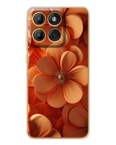 Чехол для Motorola Edge 60 Pro с картинкой «Оранжевый макро цветок»