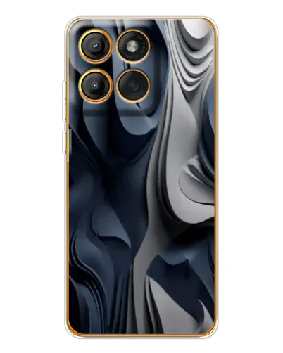 Чехол для Motorola Edge 60 Pro с картинкой «Объемные синие складки»