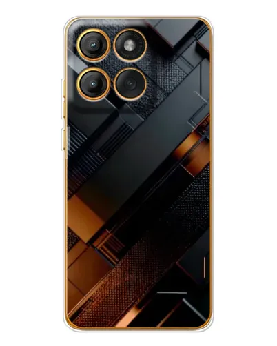Чехол для Motorola Edge 60 Pro с картинкой «Черные геометрические блоки»