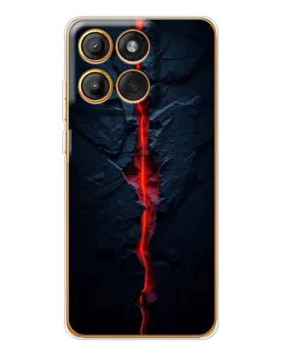 Чехол для Motorola Edge 60 Pro с картинкой «Kрасная лавовая трещина»