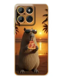 Чохол для Motorola Edge 60 Pro з картинкою «Капібара з піцою» Чохол для Motorola Edge 60 Pro з картинкою «Капібара з піцою»