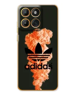 Чехол для Motorola Edge 60 с картинкой «Оранжевый дым Adidas»