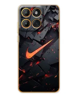 Чехол для Motorola Edge 60 с картинкой «Nike — эффект разломов»