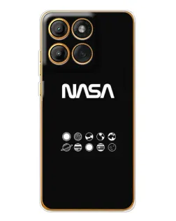 Чехол для Motorola Edge 60 с картинкой «NASA — технический принт»
