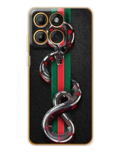 Чехол для Motorola Edge 60 с картинкой «Gucci — змея на полосе» Чехол для Motorola Edge 60 с картинкой «Gucci — змея на полосе»
