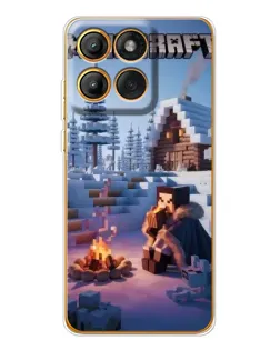 Чехол для Motorola Edge 60 с картинкой «Зимний Minecraft»