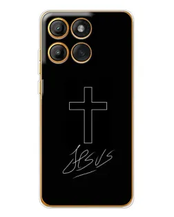 Чохол для Motorola Edge 60 з картинкою «Графічний хрест Jesus»
