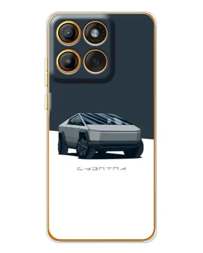Чехол для Motorola Edge 60 с картинкой «Серебристый Cybertruck Tesla»