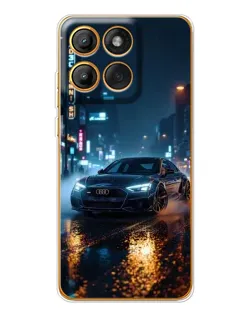 Чехол для Motorola Edge 60 с картинкой «Ночной город и Audi»