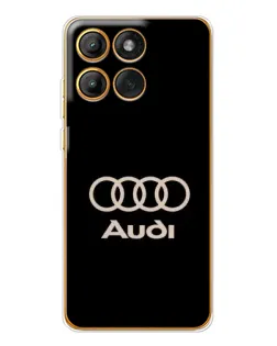 Чехол для Motorola Edge 60 с картинкой «Audi — золотой логотип»