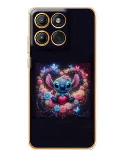 Чехол для Motorola Edge 60 с картинкой «Stitch в цветах»