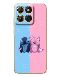 Чехол для Motorola Edge 60 с картинкой «Stitch и Angel Love»