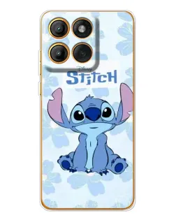 Чехол для Motorola Edge 60 с картинкой «Stitch среди цветов»