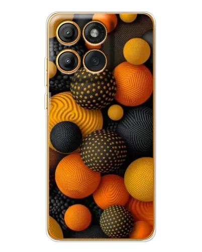 Чехол для Motorola Edge 60 с картинкой «Объемные оранжевые сферы»