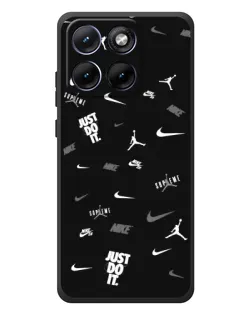 Чехол для Motorola Edge 70 Fusion Plus с картинкой «Nike Black Pattern»