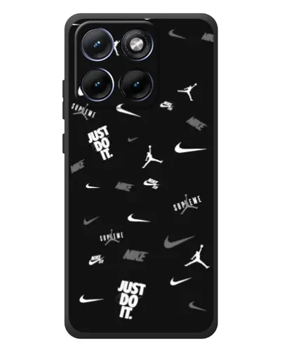 Чехол для Motorola Edge 70 Fusion Plus с картинкой «Nike Black Pattern»
