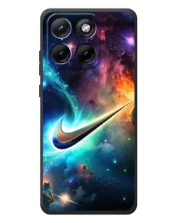 Чохол для Motorola Edge 70 Fusion Plus з картинкою «Космічний Nike Swoosh»