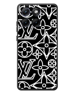 Чохол для Motorola Edge 70 Fusion Plus з картинкою «Чорно-білий візерунок LV»