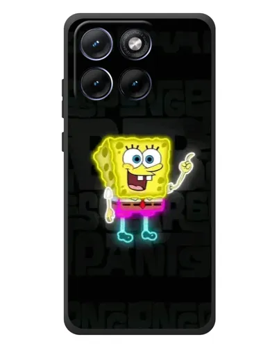 Чохол для Motorola Edge 70 Fusion Plus з картинкою «Неоновий Губка Боб»