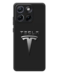 Чохол для Motorola Edge 70 Fusion Plus з картинкою «Сталевий логотип Tesla»