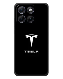 Чохол для Motorola Edge 70 Fusion Plus з картинкою «Tesla White Logo»