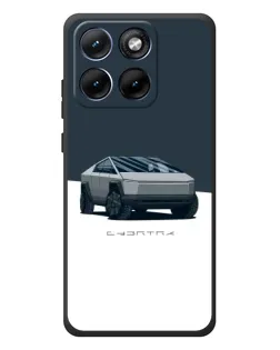 Чохол для Motorola Edge 70 Fusion Plus з картинкою «Сріблястий Cybertruck Tesla»