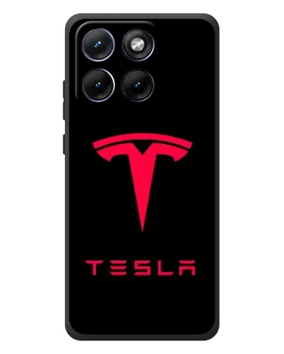 Чохол для Motorola Edge 70 Fusion Plus з картинкою «Tesla Red Logo»