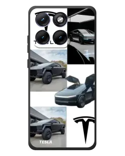 Чохол для Motorola Edge 70 Fusion Plus з картинкою «Колаж Cybertruck Tesla»