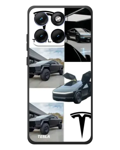 Чохол для Motorola Edge 70 Fusion Plus з картинкою «Колаж Cybertruck Tesla»
