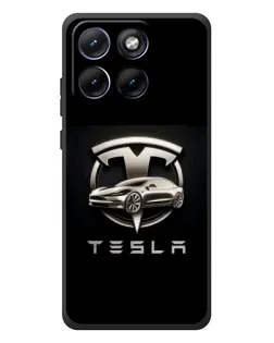 Чохол для Motorola Edge 70 Fusion Plus з картинкою «Tesla — срібне авто»