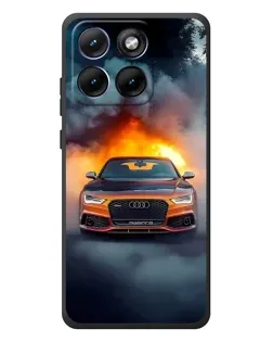 Чохол для Motorola Edge 70 Fusion Plus з картинкою «Audi у вогняному диму»