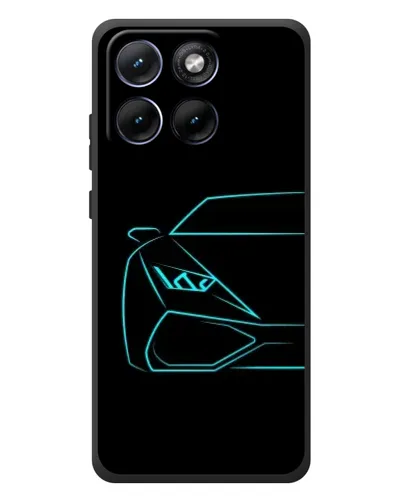Чохол для Motorola Edge 70 Fusion Plus з картинкою «Блакитний силует Lamborghini»