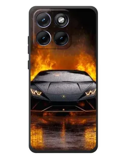 Чохол для Motorola Edge 70 Fusion Plus з картинкою «Lamborghini у вогні»
