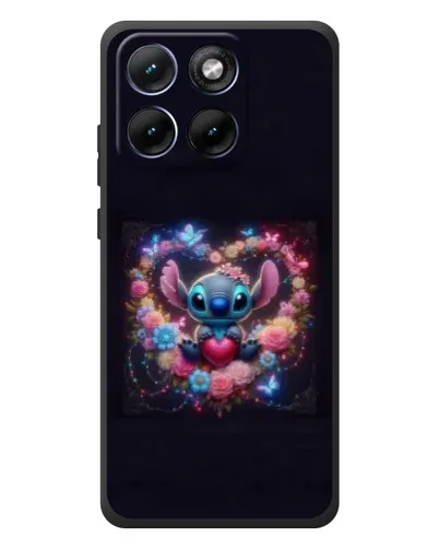 Чохол для Motorola Edge 70 Fusion Plus з картинкою «Stitch у квітах»
